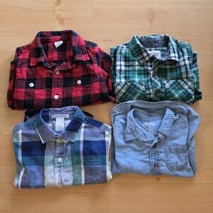 Plaid and Denim Kids Shirt Bundle 2T-Janie And Jack, Gap, Tucker&Tate